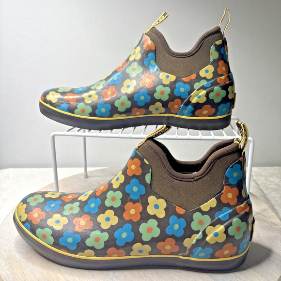 BOGS Women’s 11 Sweetpea Floral Ankle Rain Boots Waterproof Rubber Garden Shoes - Picture 1 of 8